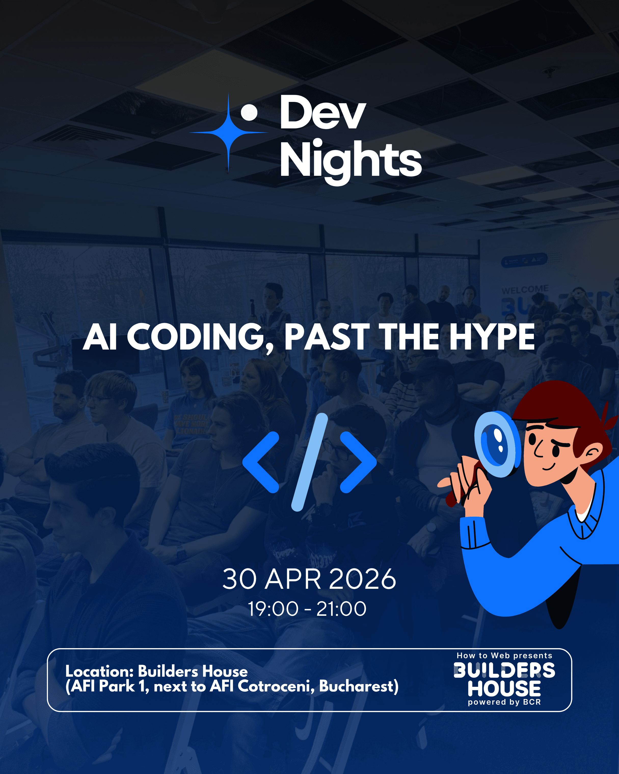 DevNights AI Coding Past the Hype event creative