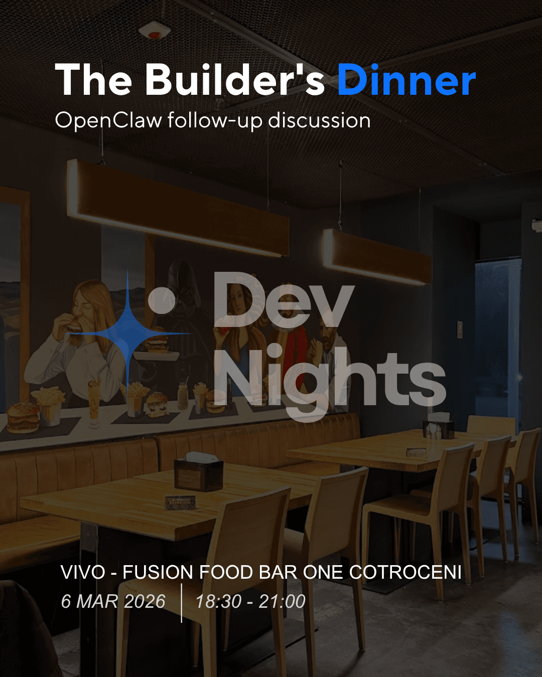 DevNights The Builder's Dinner number one at Vivo event creative