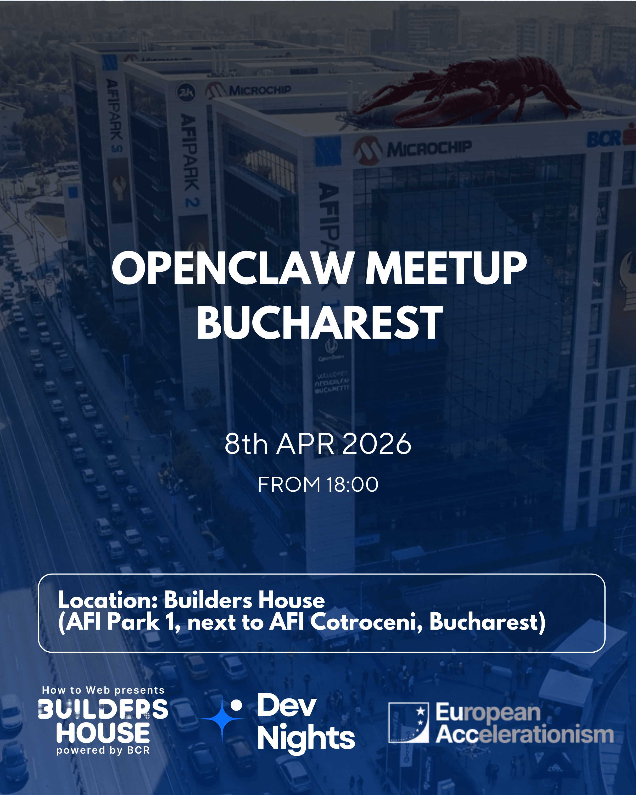 DevNights OpenClaw Meetup Bucharest event creative