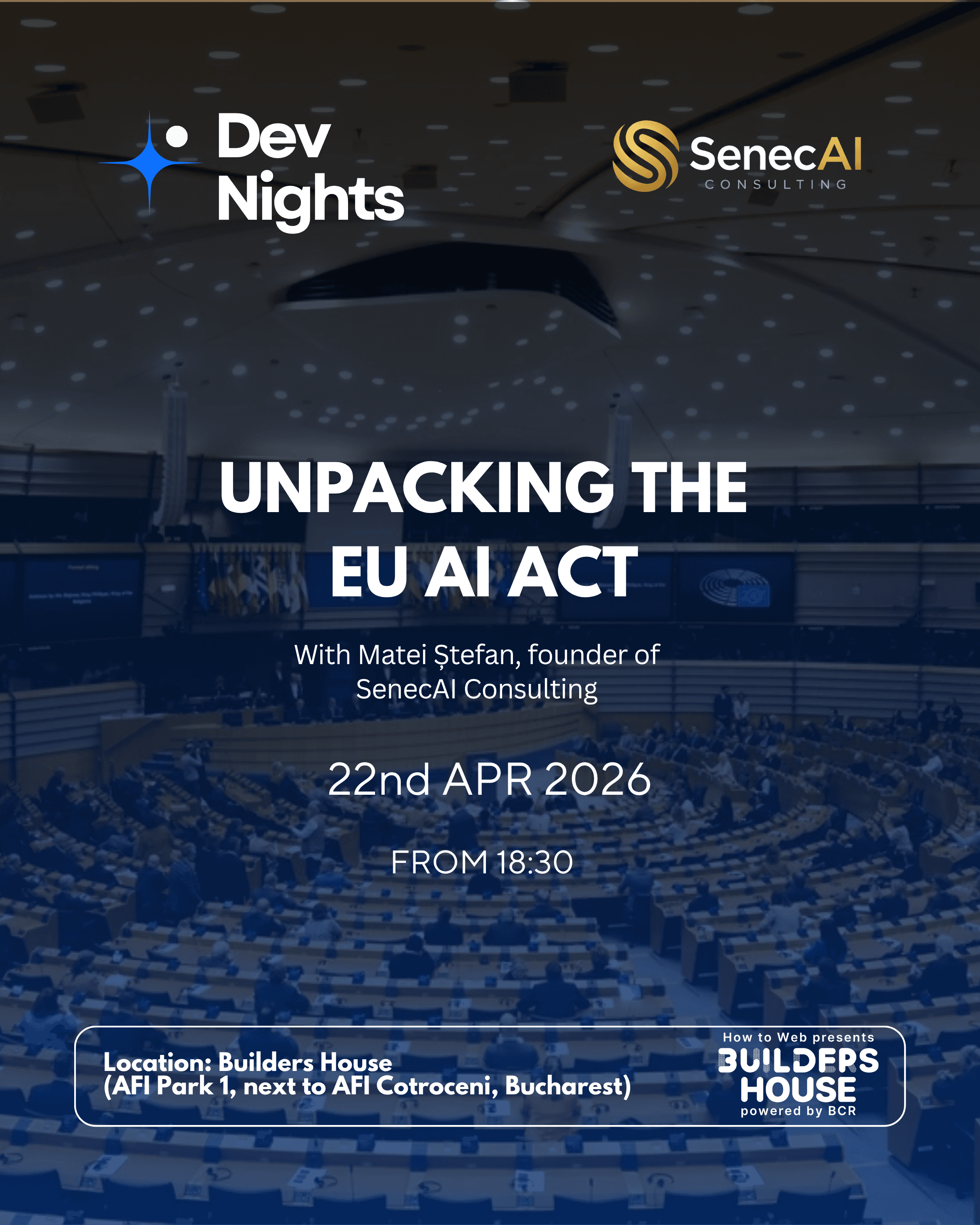 DevNights Unpacking the EU AI Act event creative