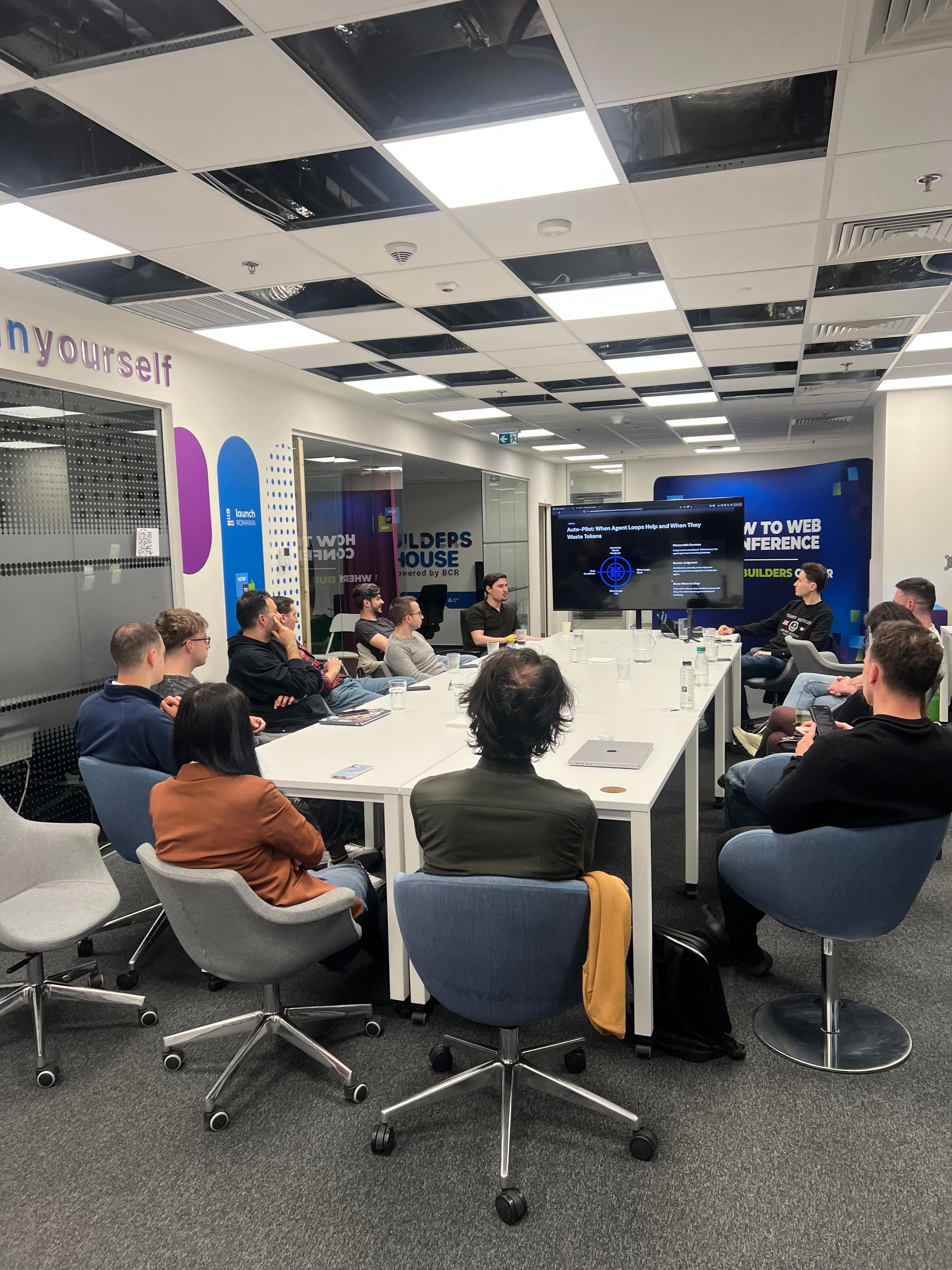 A focused DevNights room during a live discussion